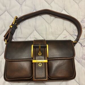 Michael Kors Colby Medium Burnished Leather Shoulder Bag